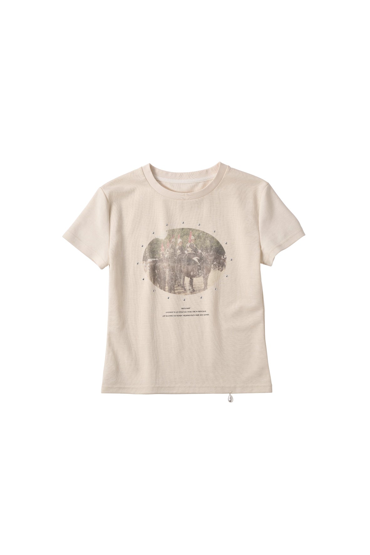 studded compact tee/ivory