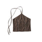 suede bustier top/darkbrown