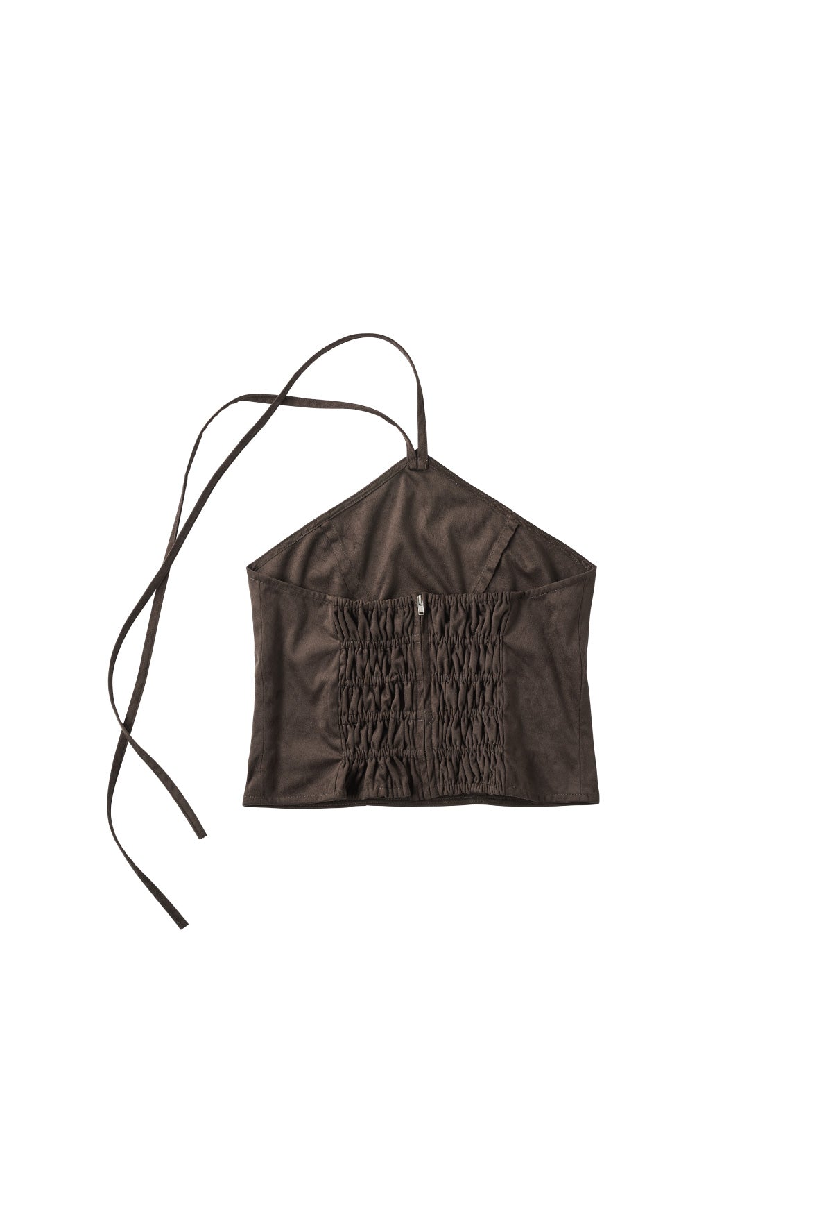 suede bustier top/darkbrown | KNUTH MARF