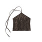 suede bustier top/darkbrown