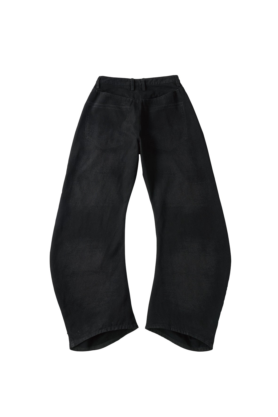 studded draped denim pants(unisex)/black(studded)