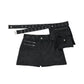 layered suede skort/black