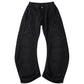 studded draped denim pants(unisex)/black(Shipping 7/22or29~)