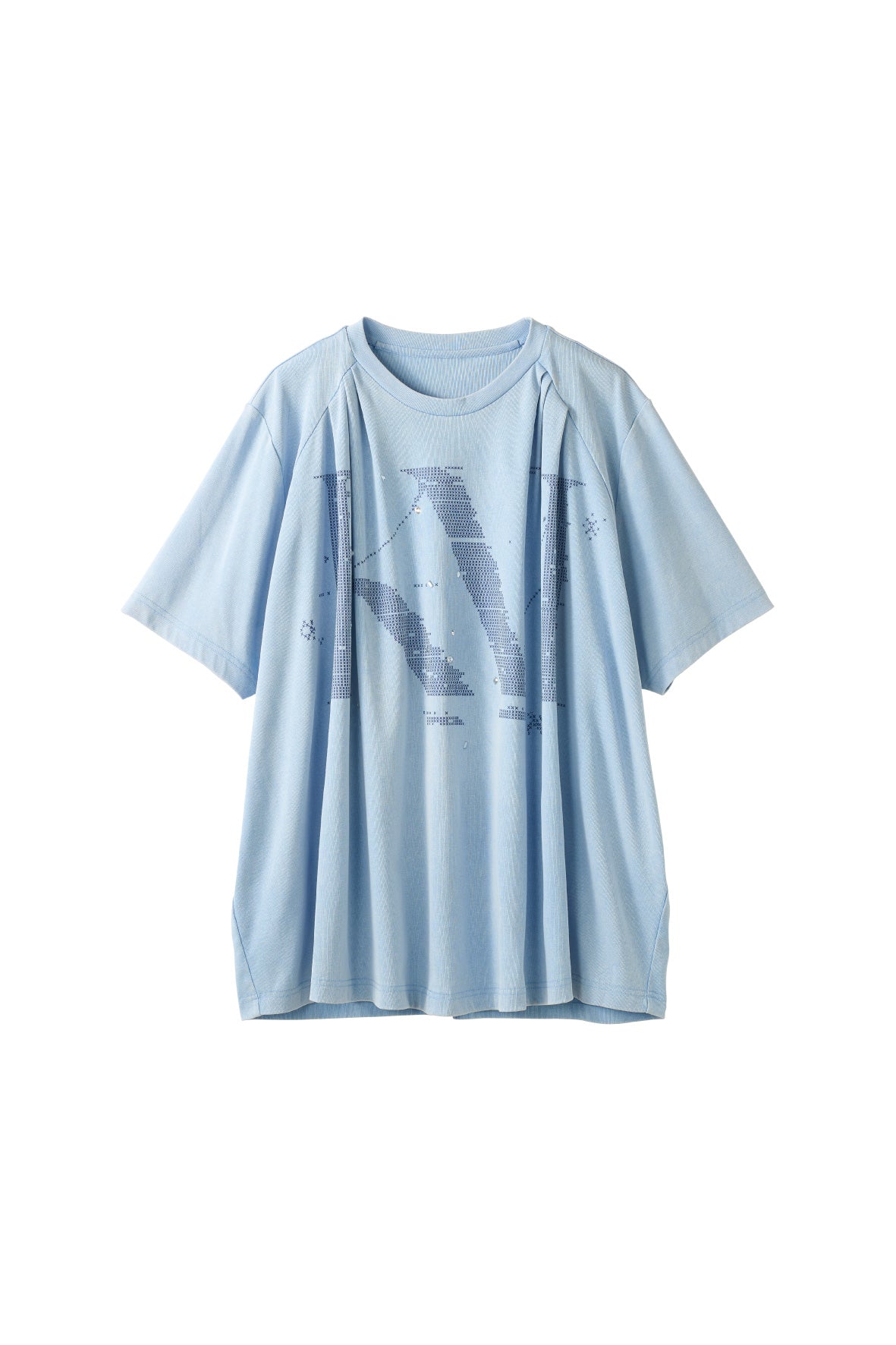 tuck detail oversized tee(unisex)/blue