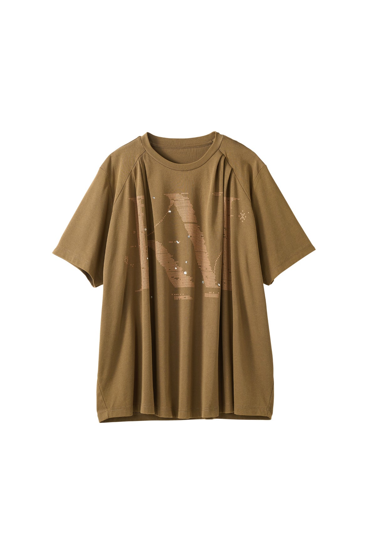 tuck detail oversized tee(unisex)/brown