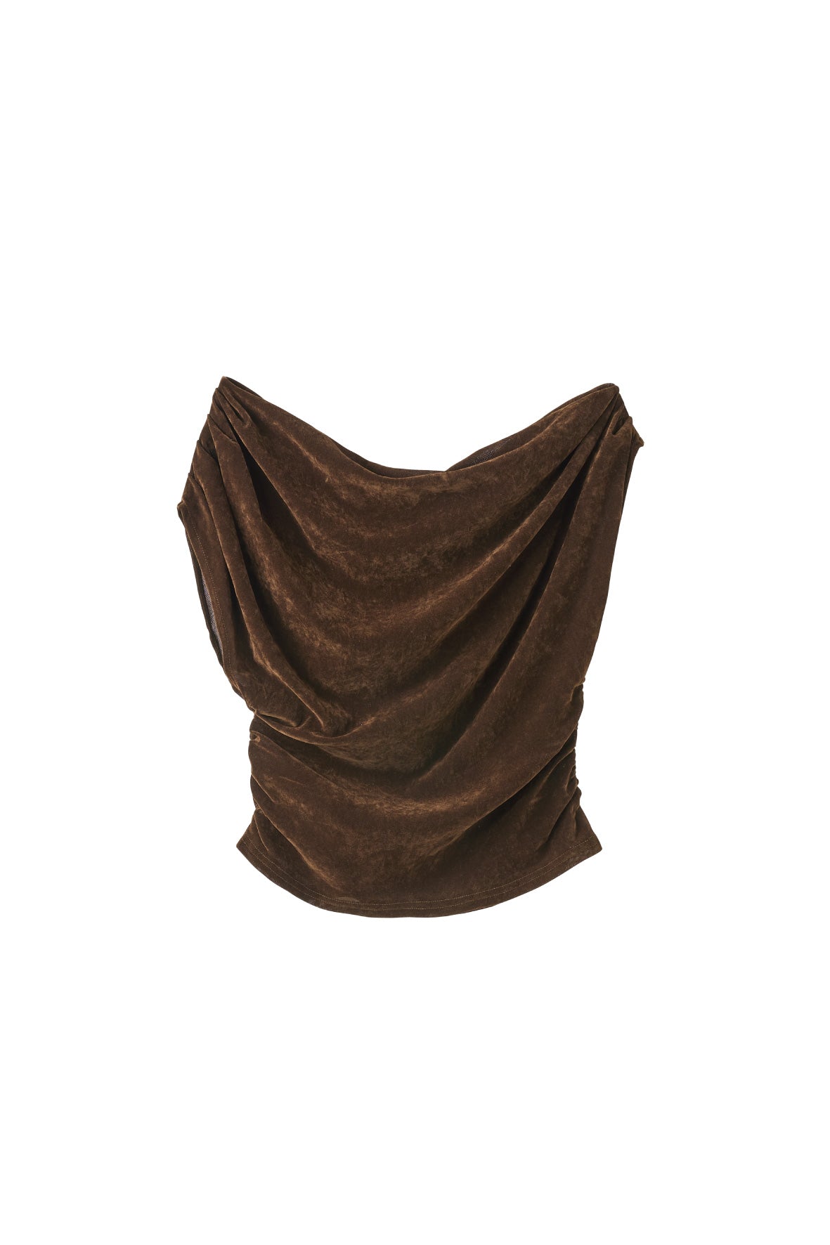 sheer velour top/brown