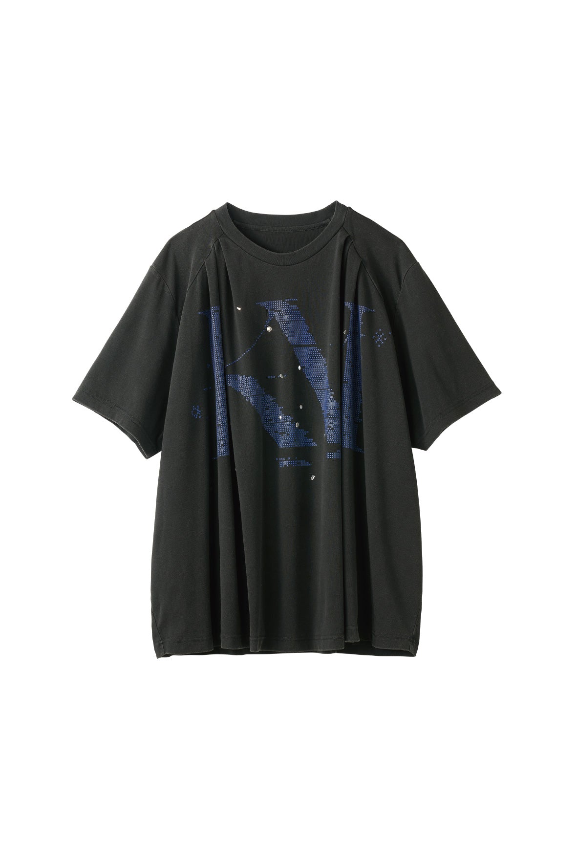 tuck detail oversized tee(unisex)/black