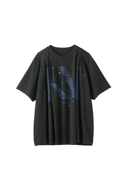 tuck detail oversized tee(unisex)/black