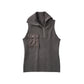 half-zip knit tank/gray