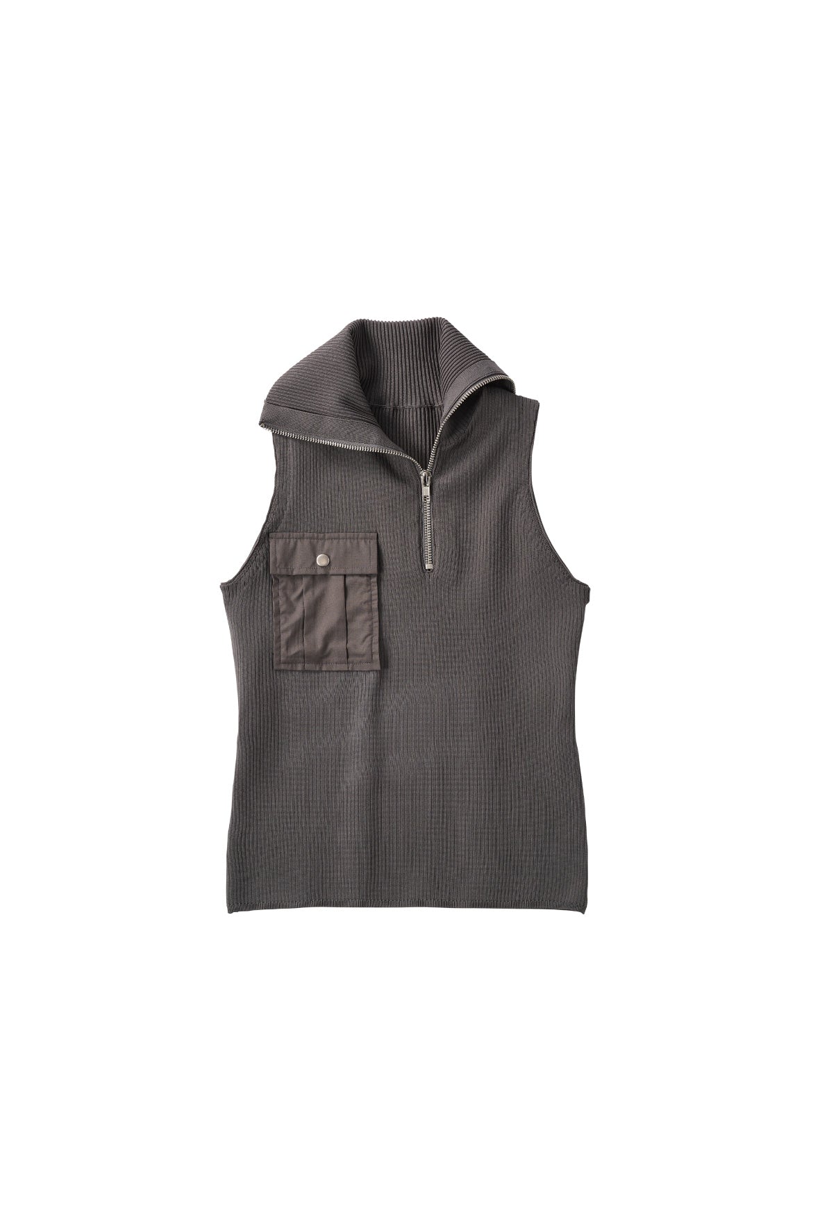 half-zip knit tank/gray