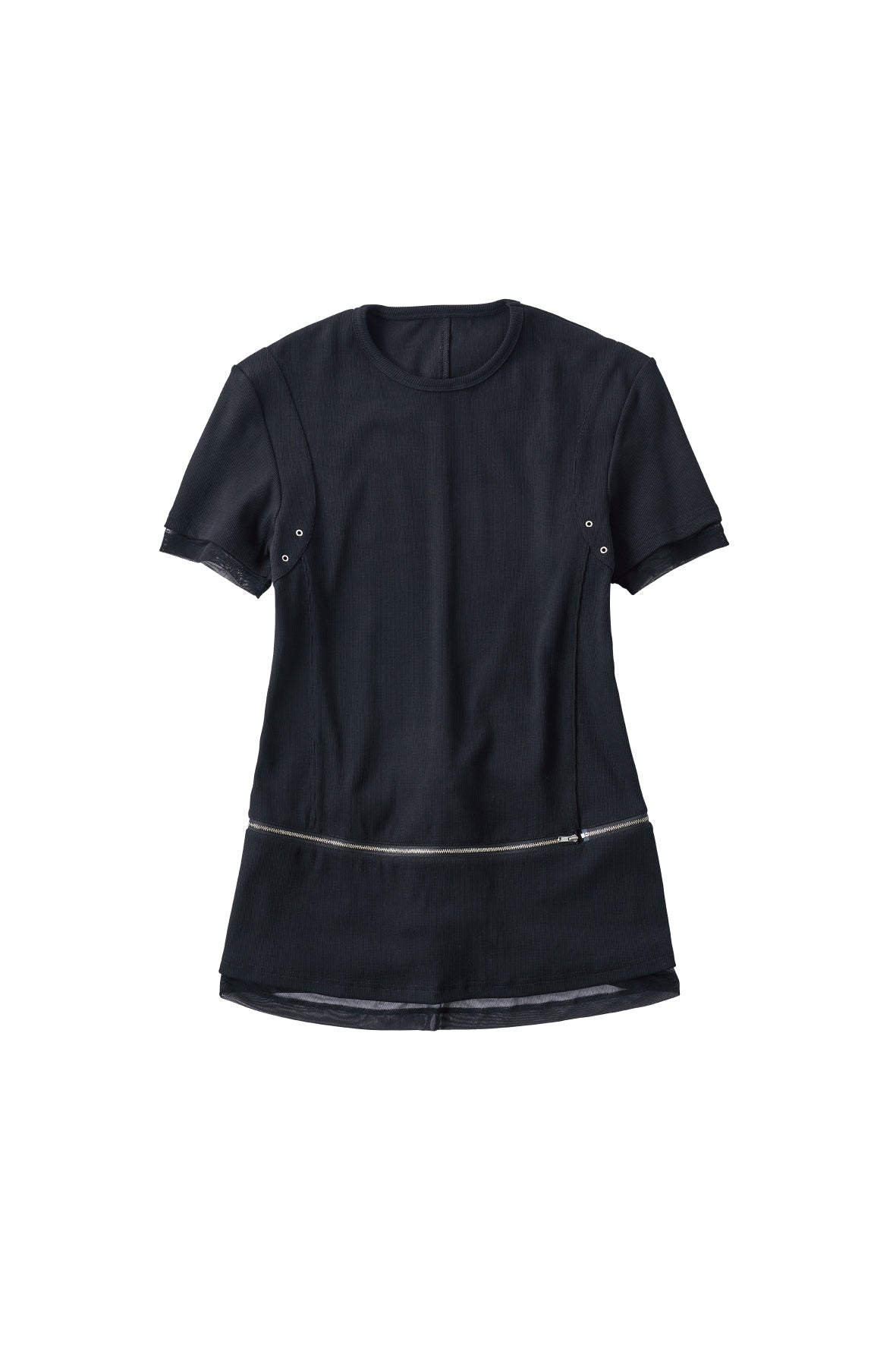 structured shoulder top/black