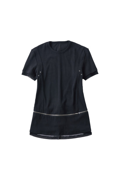 structured shoulder top/black