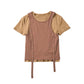2piece layered tank tee/beige