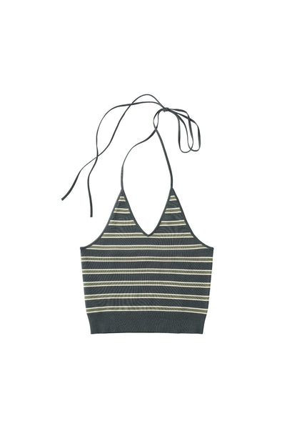 knit halter bustier/3color