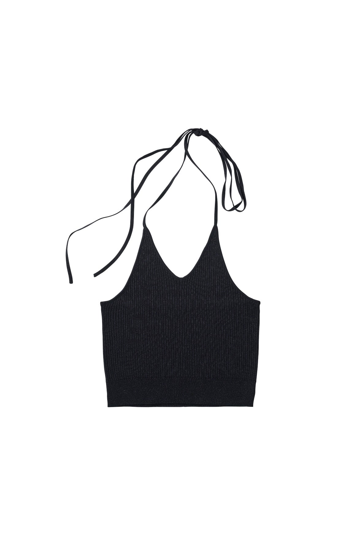 knit halter bustier/navy