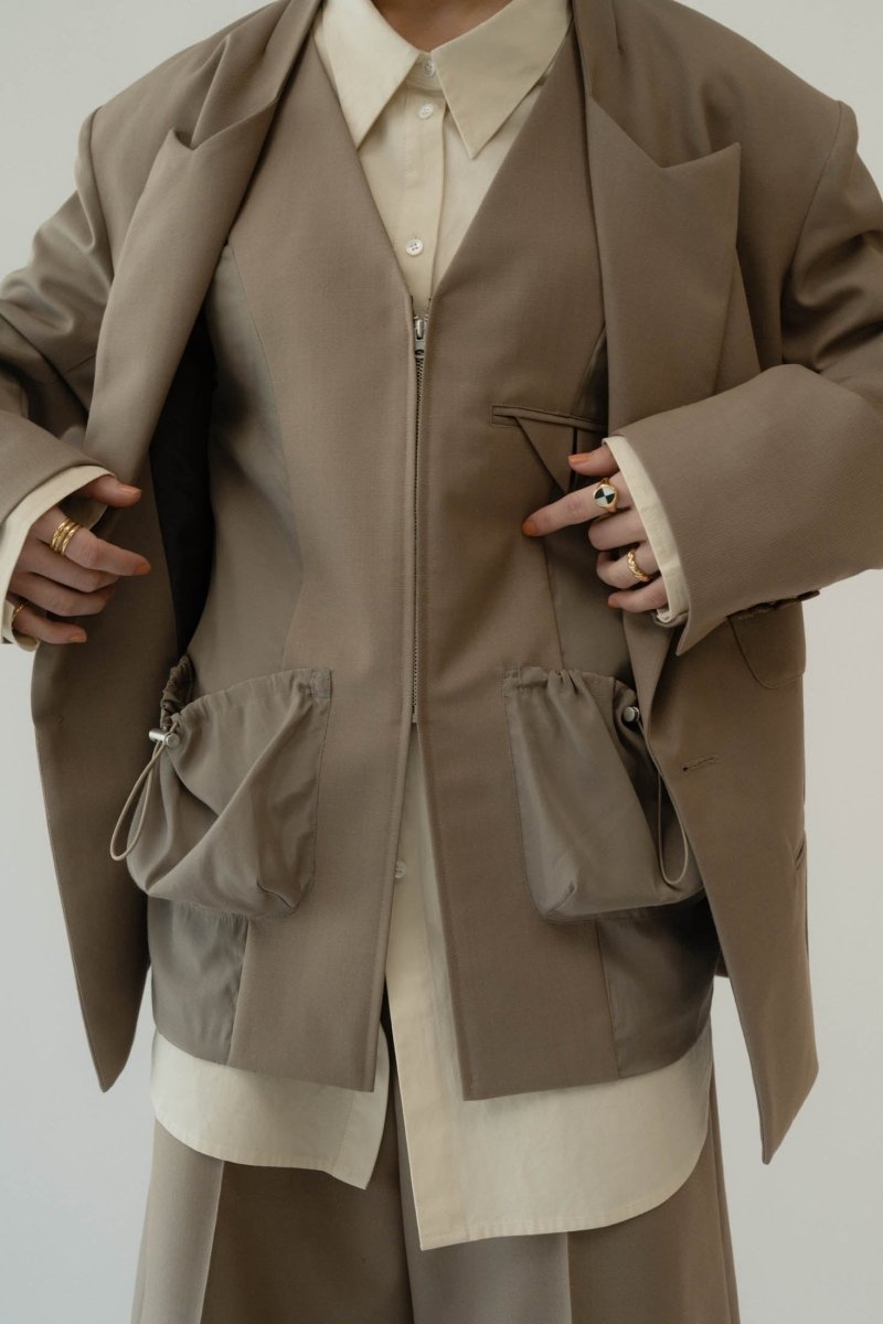 2piece custom jacket(unisex)/beige - KNUTH MARF