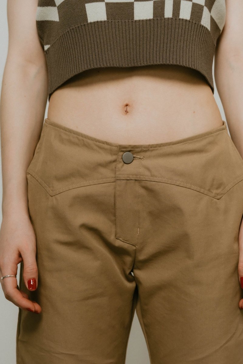 2piece zip flare pants/beige - KNUTH MARF