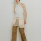 2piece zip flare pants/beige - KNUTH MARF
