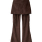 2piece zip flare pants/brown - KNUTH MARF