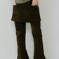 2piece zip flare pants/brown - KNUTH MARF