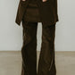 2piece zip flare pants/brown - KNUTH MARF