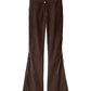 2piece zip flare pants/brown - KNUTH MARF