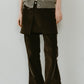 2piece zip flare pants/brown - KNUTH MARF