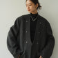 2way accent collar long coat（unisex）/charcoal - KNUTH MARF