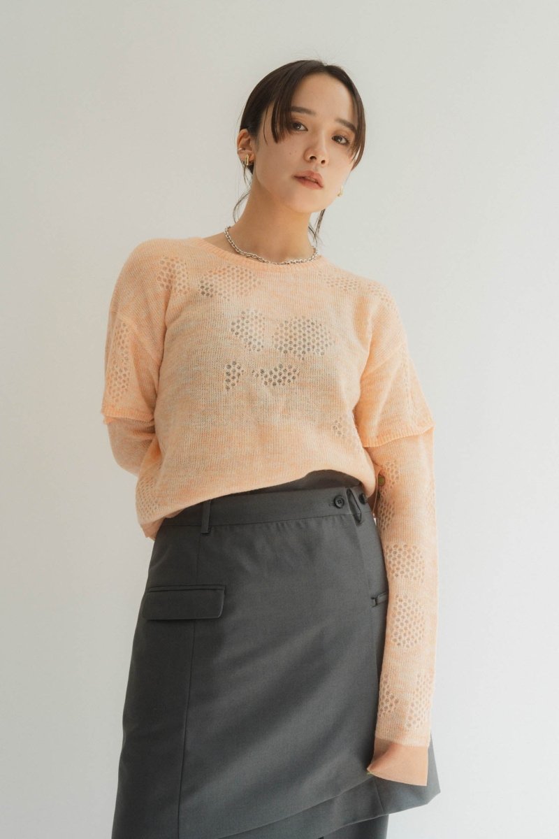 2way half sleeve knit/2color - KNUTH MARF