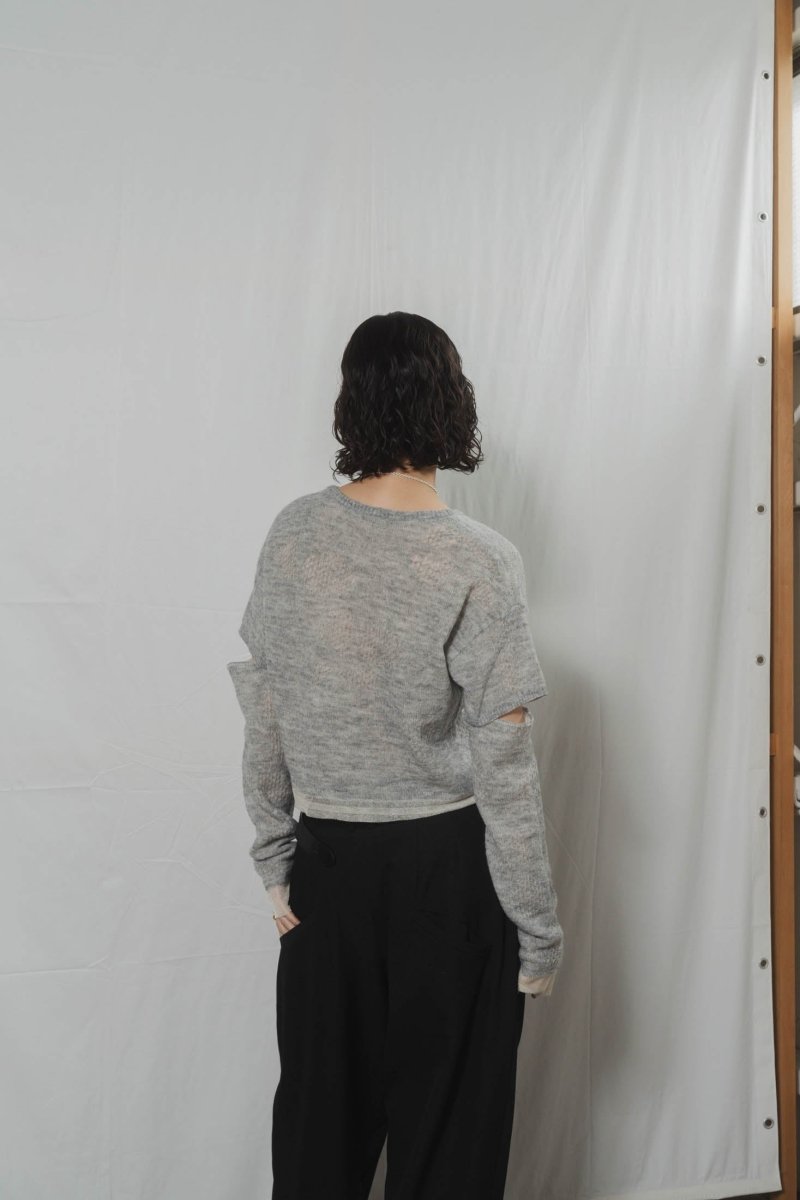 2way half sleeve knit/2color - KNUTH MARF