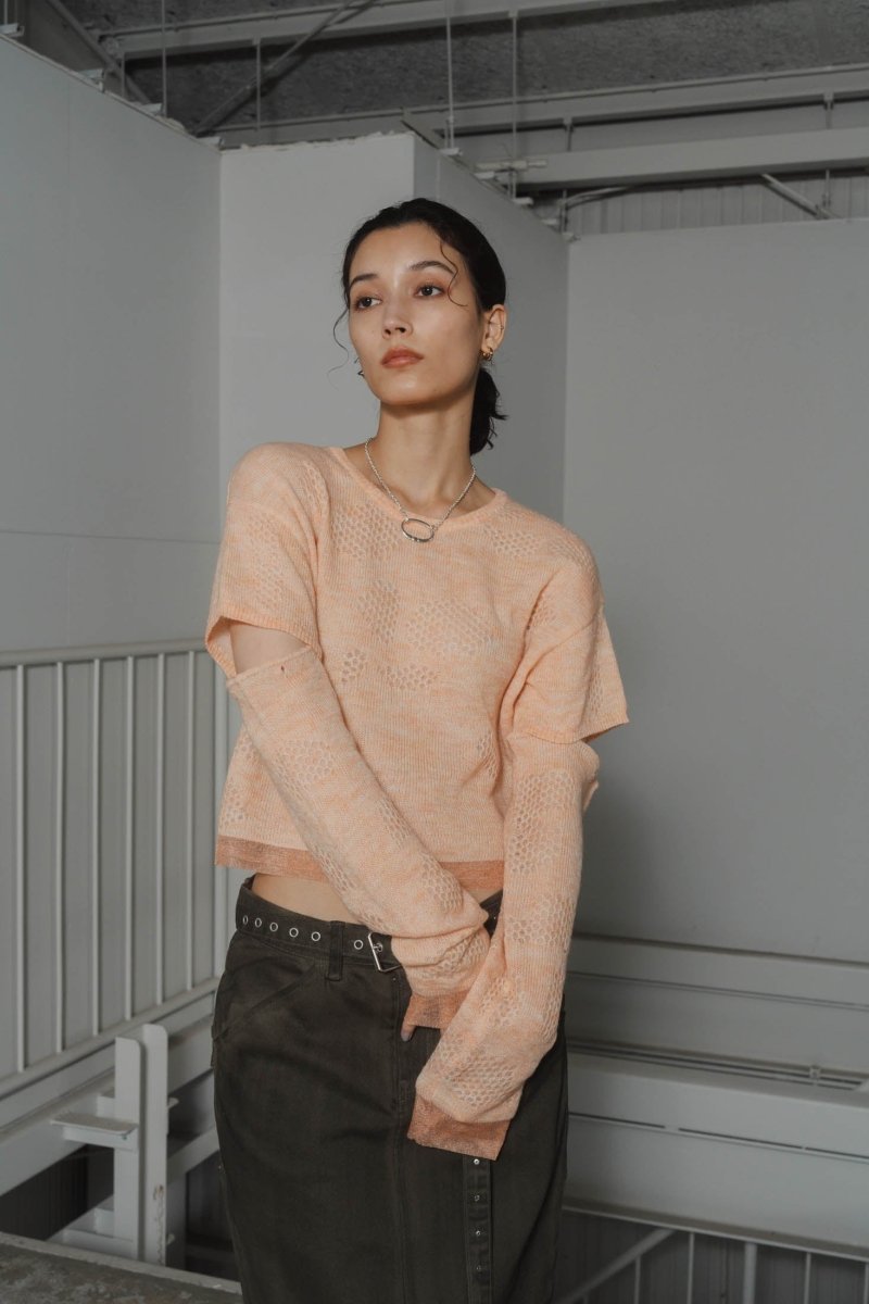 2way half sleeve knit/2color - KNUTH MARF