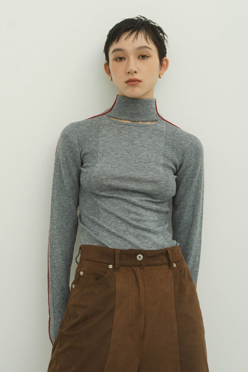 2way piping high neck knit/4color | KNUTH MARF