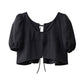2way puff sleeve logo blouse/3color - KNUTH MARF