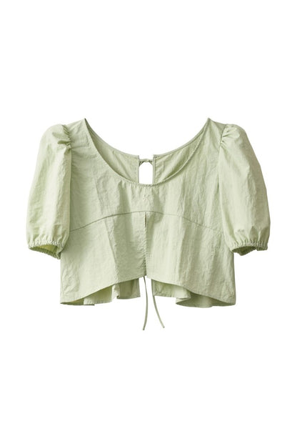 2way puff sleeve logo blouse/3color - KNUTH MARF