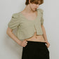 2way puff sleeve logo blouse/3color - KNUTH MARF