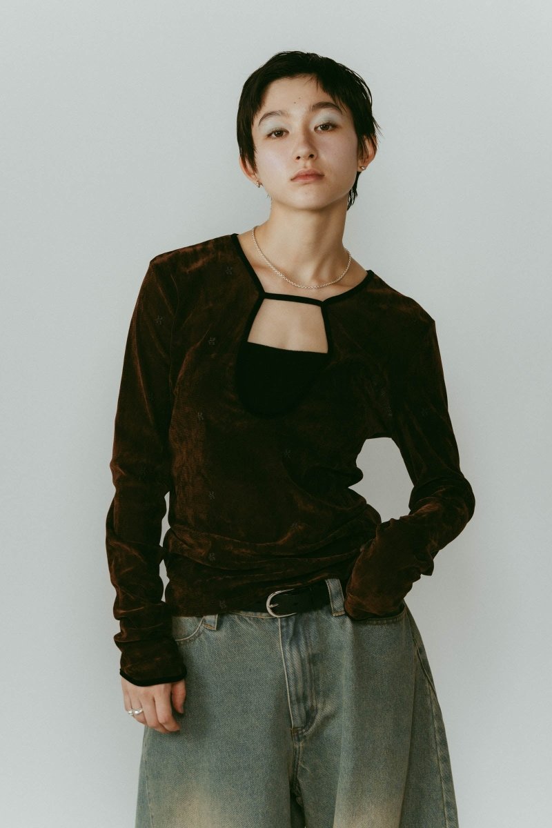 2way sheer velours tops/4color - KNUTH MARF