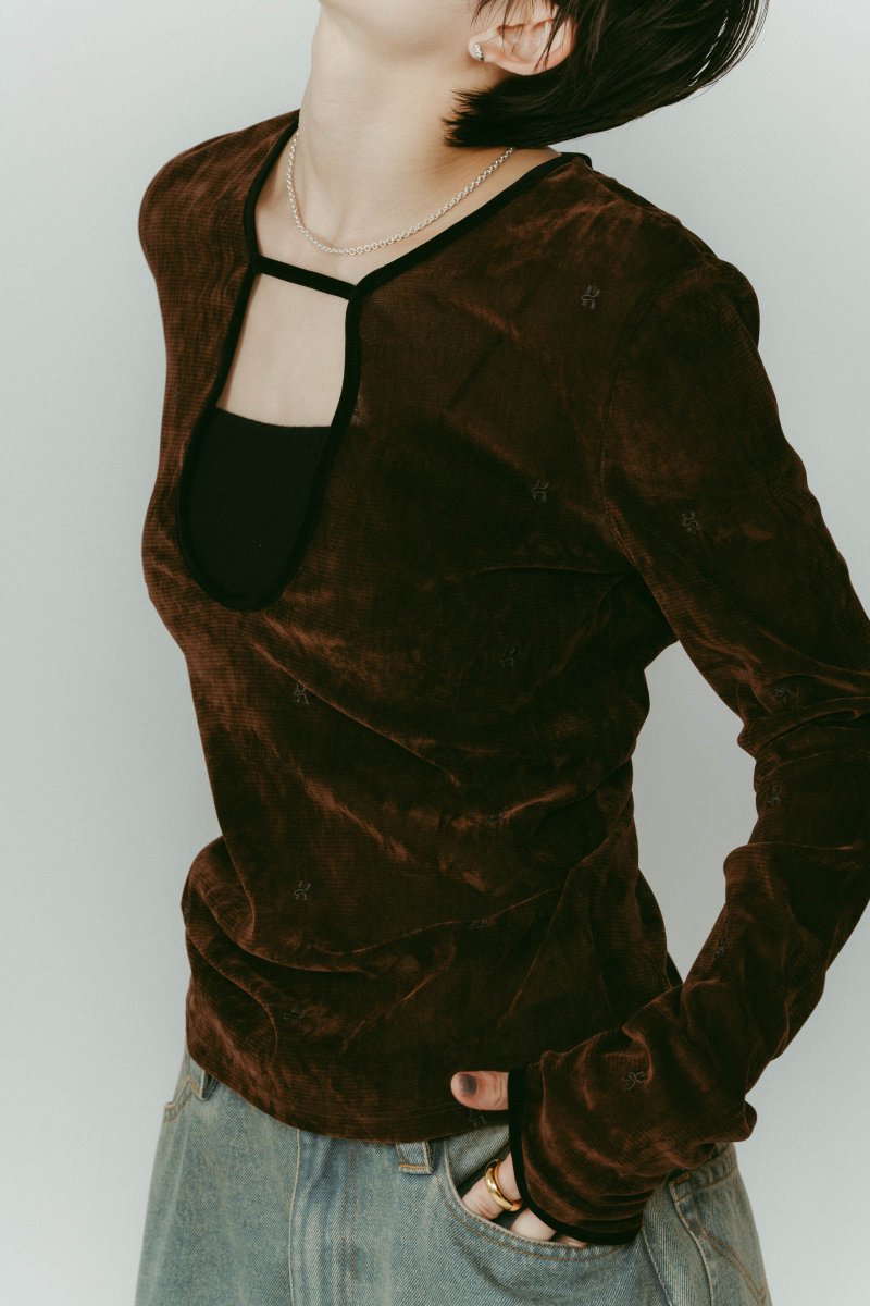 2way sheer velours tops/4color - KNUTH MARF