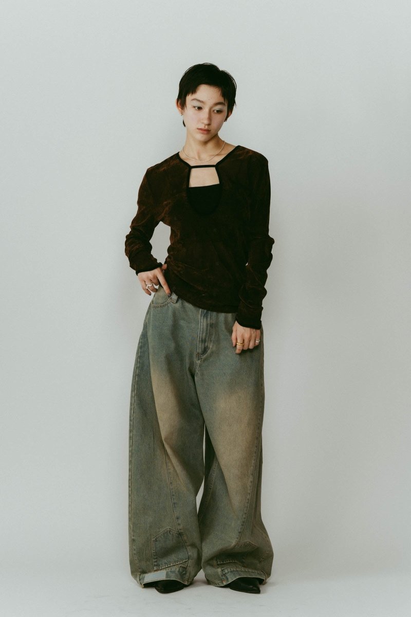 2way sheer velours tops/4color - KNUTH MARF