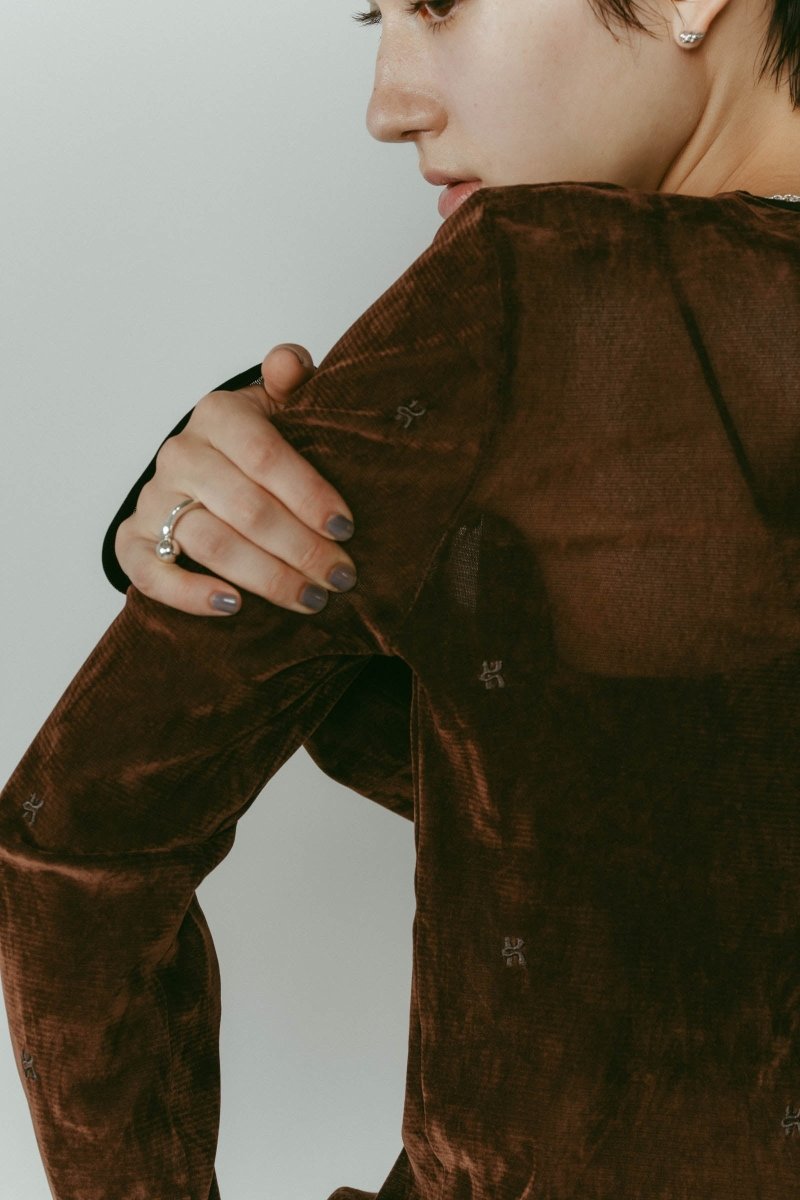 2way sheer velours tops/4color - KNUTH MARF