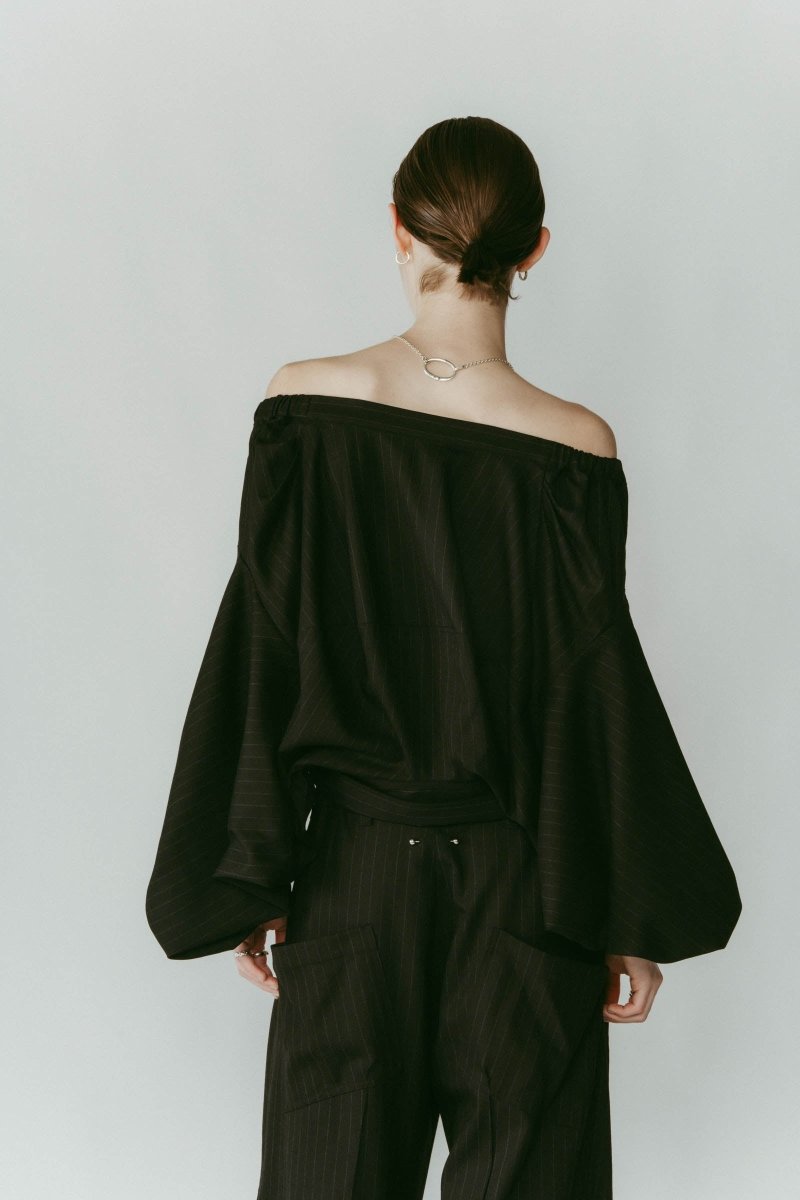 4way design blouse/stripeblack - KNUTH MARF