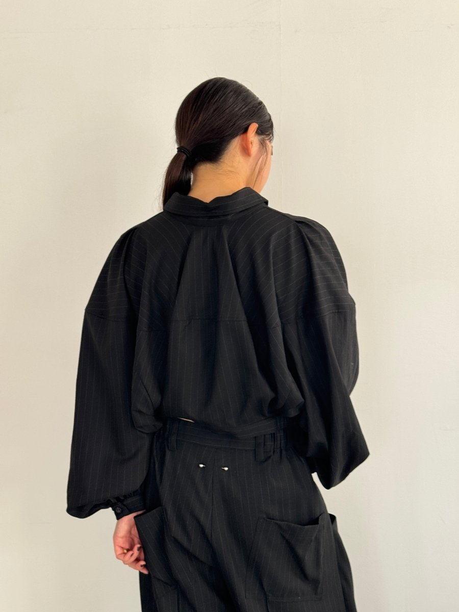 4way design blouse/stripeblack - KNUTH MARF