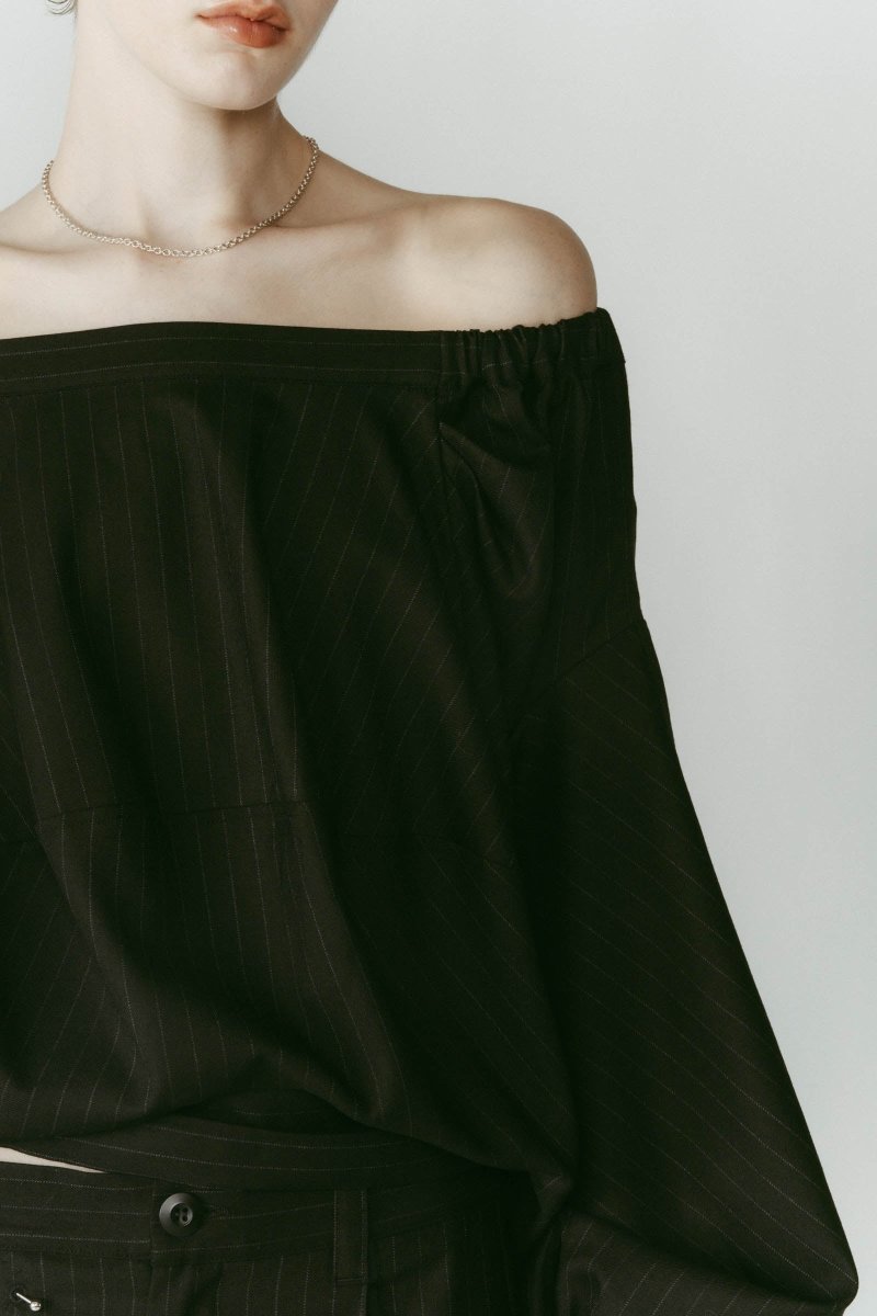 4way design blouse/stripeblack - KNUTH MARF