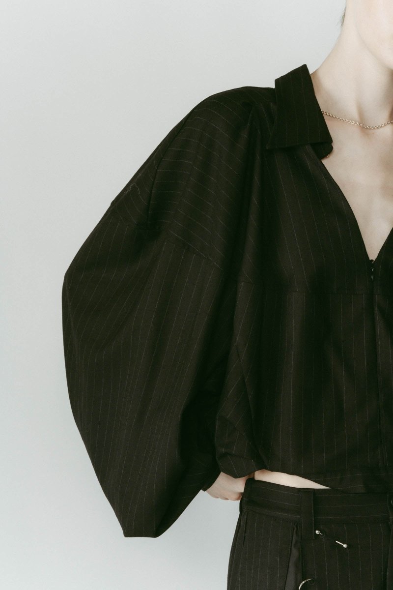 4way design blouse/stripeblack - KNUTH MARF