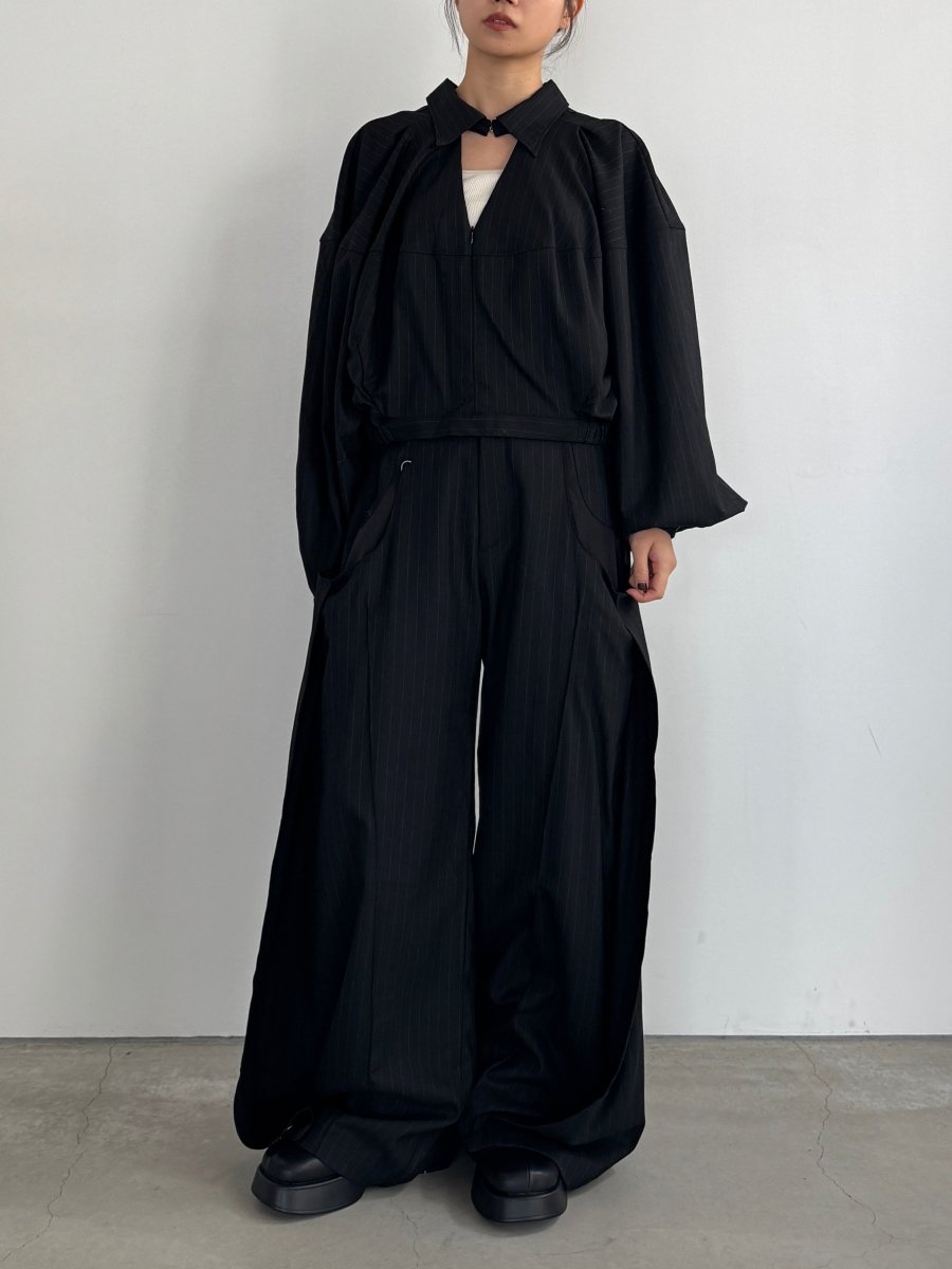 4way design blouse/stripeblack - KNUTH MARF