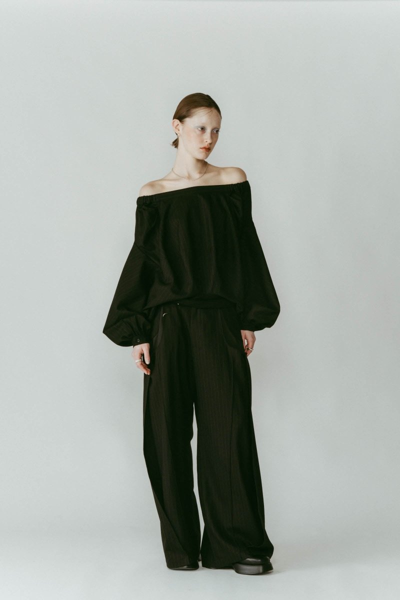 4way design blouse/stripeblack - KNUTH MARF