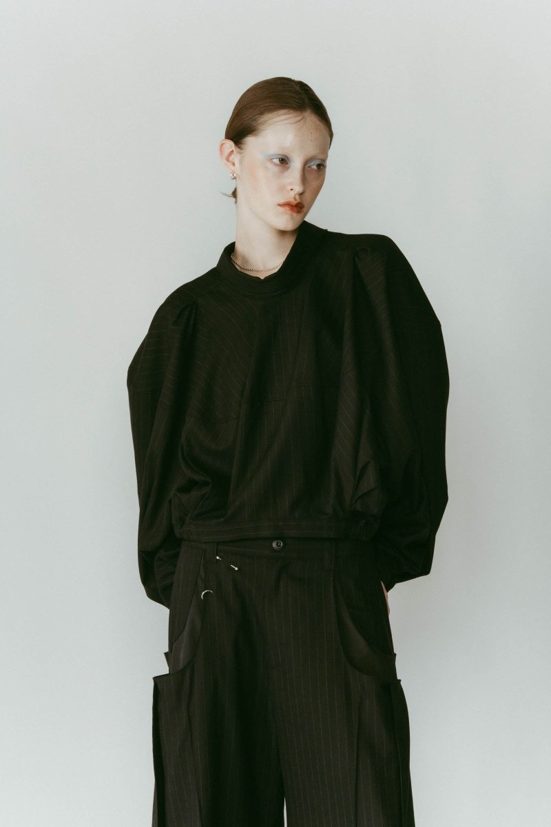 4way design blouse/stripeblack - KNUTH MARF