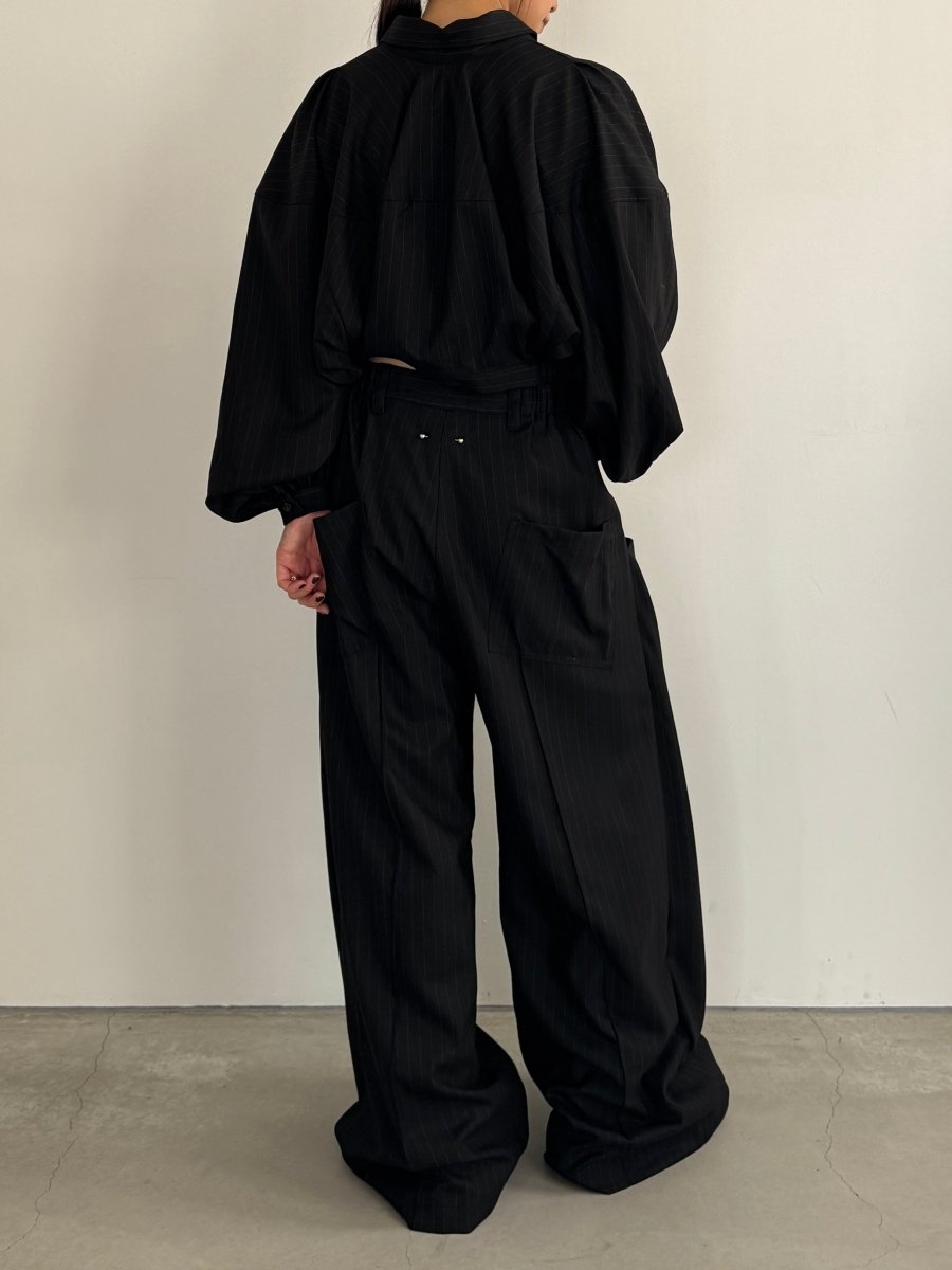 4way design blouse/stripeblack - KNUTH MARF