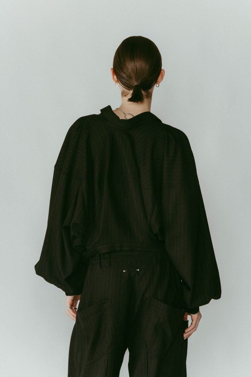 4way design blouse/stripeblack - KNUTH MARF