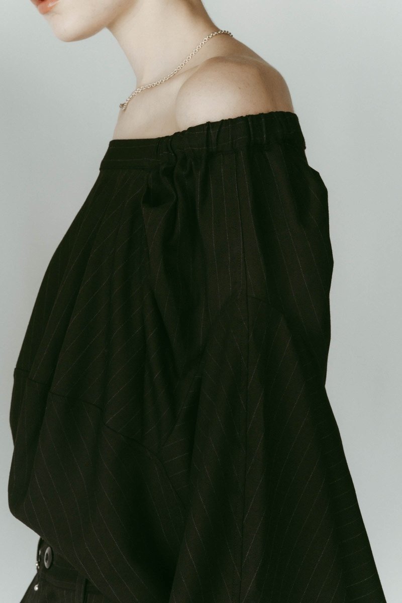 4way design blouse/stripeblack - KNUTH MARF