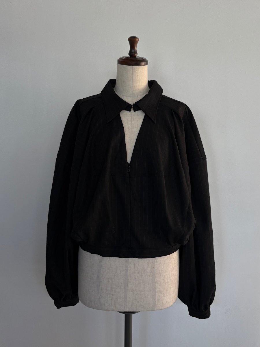 4way design blouse/stripeblack - KNUTH MARF